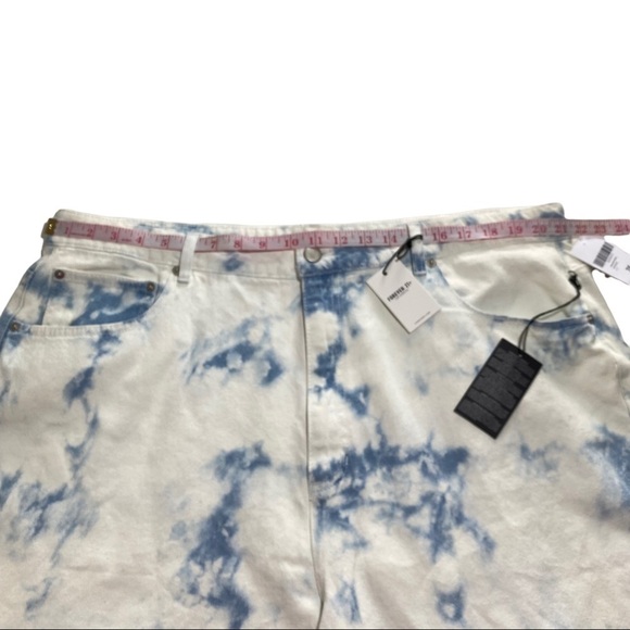 Forever 21 Cloudy Sky While Blue Wash Denim Hi-Rise Straight Jogger Jean 3XL NWT - Picture 7 of 12
